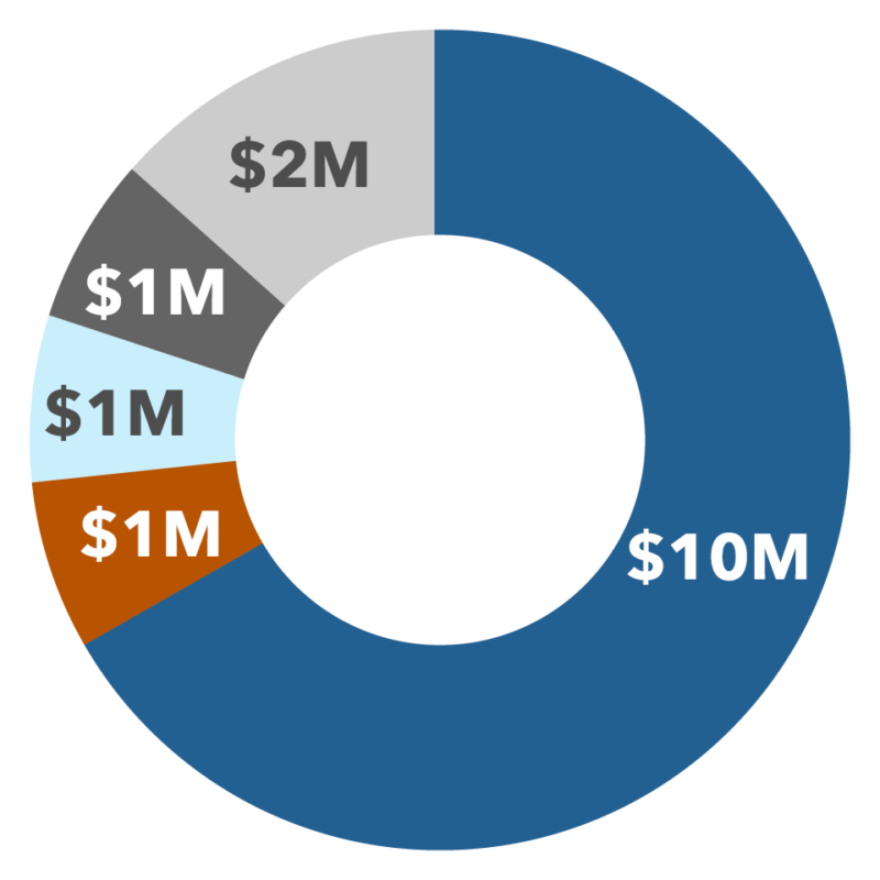 donut chart of Community goal allotments